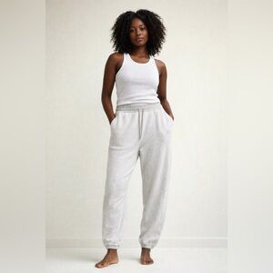 Allbirds Merino Wool Blend Sweatpant in White & Gray Size Large